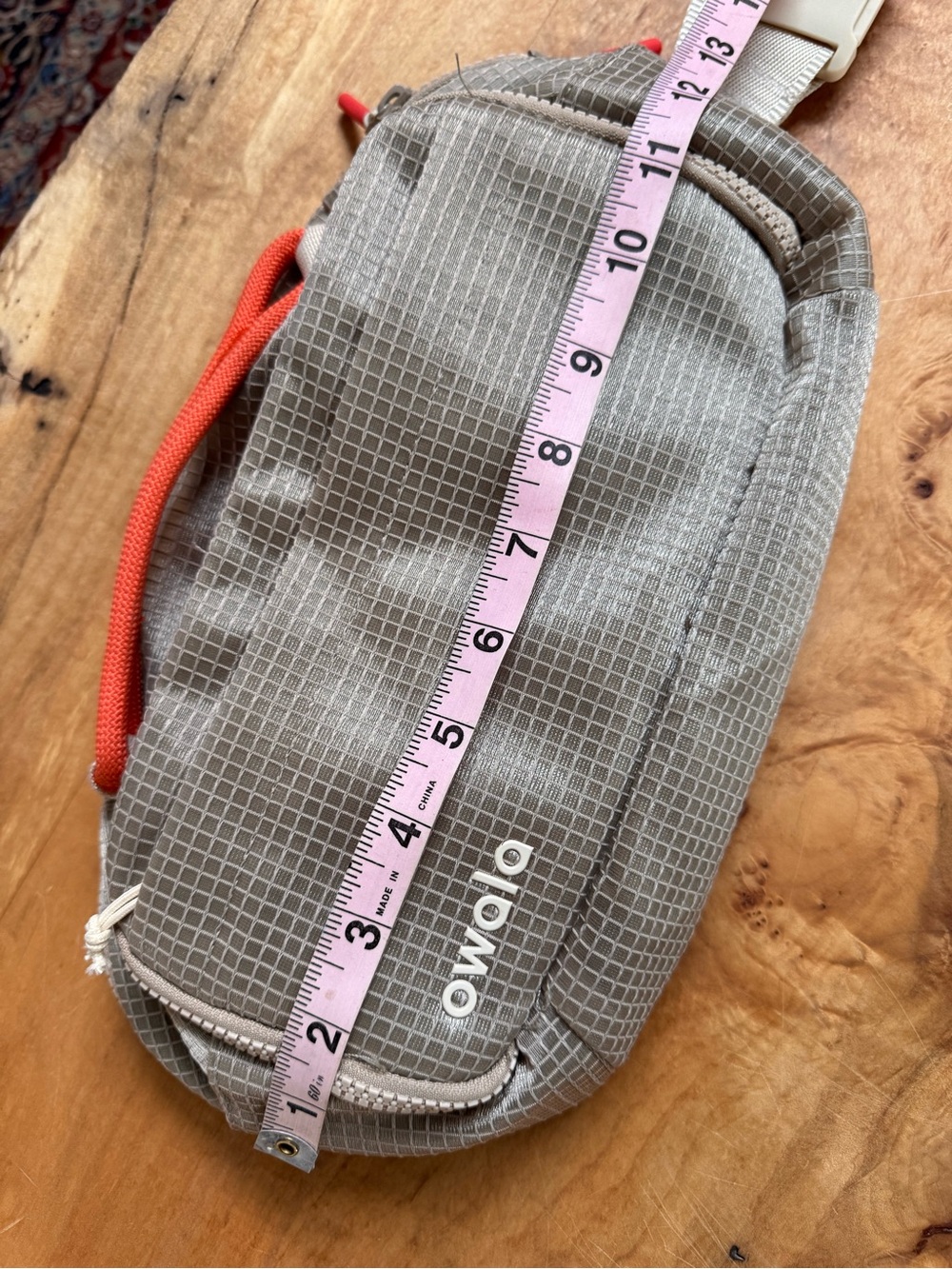OWALO unisex gray large waist fanny sling bag ripstop multiple zippered pockets